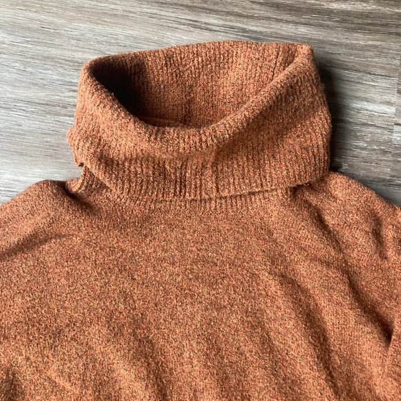 Burnt Orange Turtleneck/Cowl Neck Sweater - size S - Picture 2 of 3